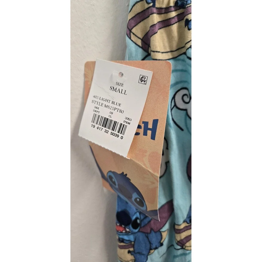 Disney Lilo & Stitch Womens Pajama Pants Blue Surfing Stitch Sleepwear Small NWT